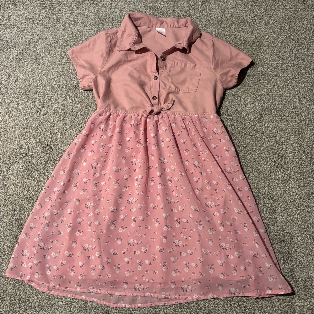 Girls' Pink Floral Dress